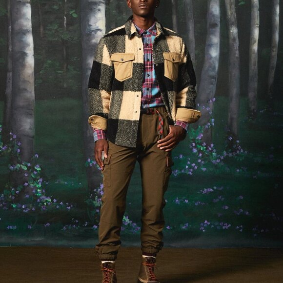 LL Bean X Todd Snyder Hi-Pile Sherpa Snap Plaid Shirt Jacket Shacket Mens S - Picture 2 of 10